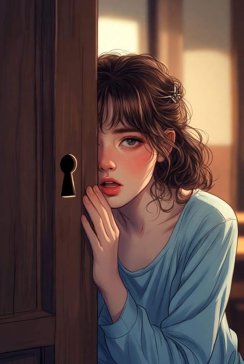 Imagem mulher na porta IA